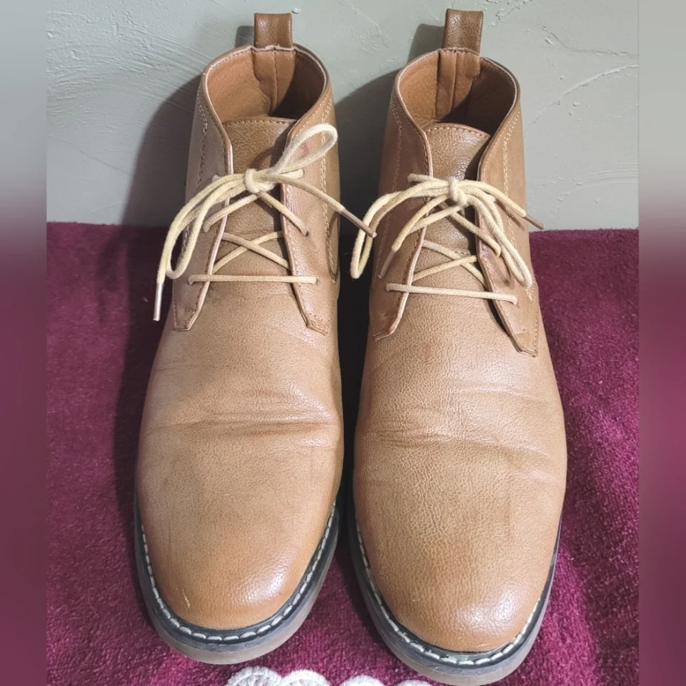 Royal Brown Lace up High-Top Dress Shoes Size 9